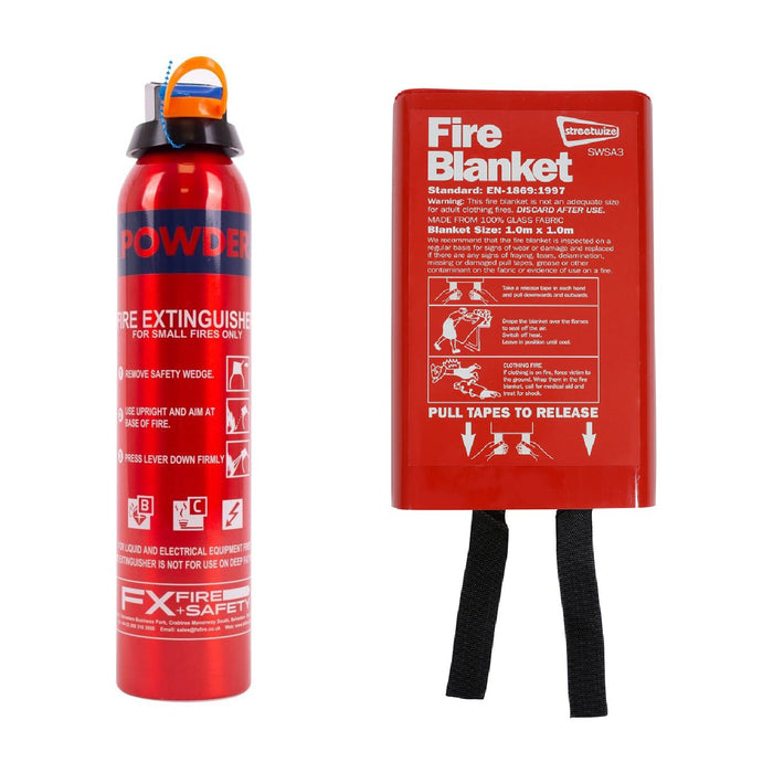 0.6kg BC Dry Power Fire Extinguisher & Blanket Caravan Boat Home - Fireblitz - Van Life Living