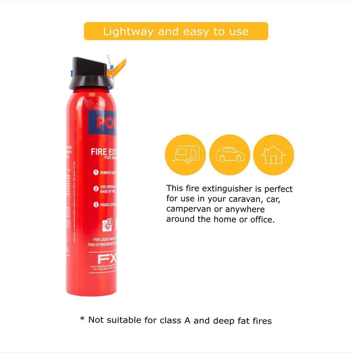 0.6kg BC Dry Power Fire Extinguisher & Blanket Caravan Boat Home - Fireblitz - Van Life Living