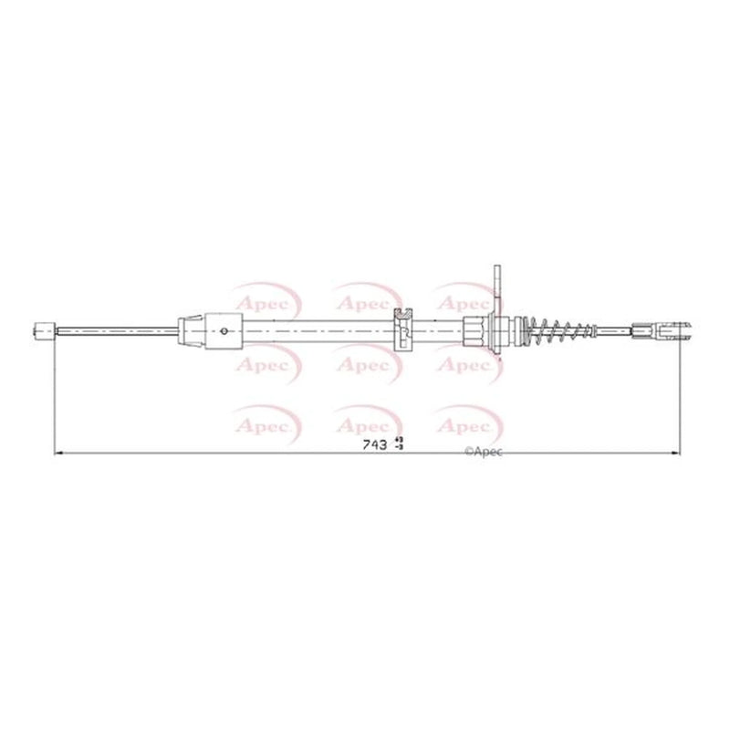 Apec Handbrake Cable Right Rear CAB1684