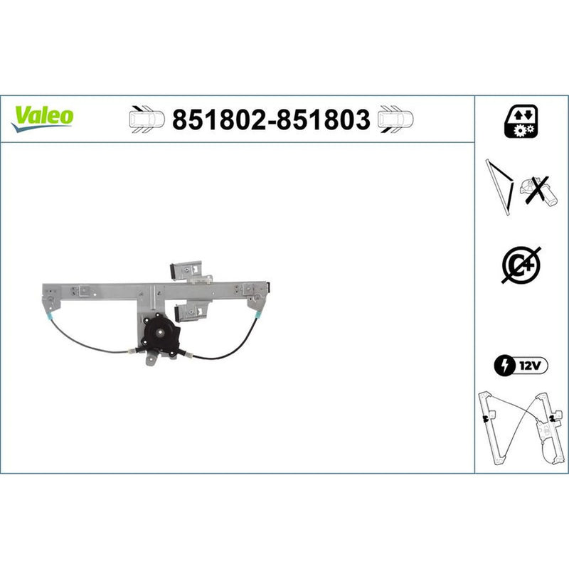 Valeo Electric Window Regulator Lifter Left Rear 851802
