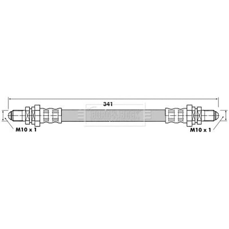 Borg & Beck Brake Hydraulic Hose Line Rear Right BBH6153