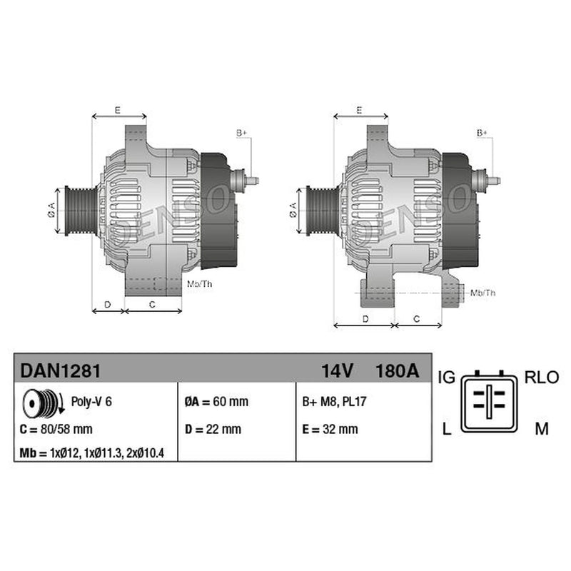 Denso Car Alternator 12V fits Lexus Ls 2006 on