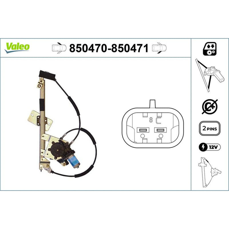 Valeo Electric Window Regulator Lifter Left Front 850470