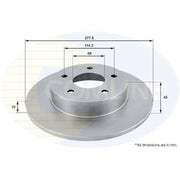 Comline 2 x Solid Rear Brake Discs ADC0261-x2
