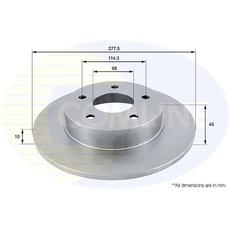 Comline 2 x Solid Rear Brake Discs ADC0261-x2