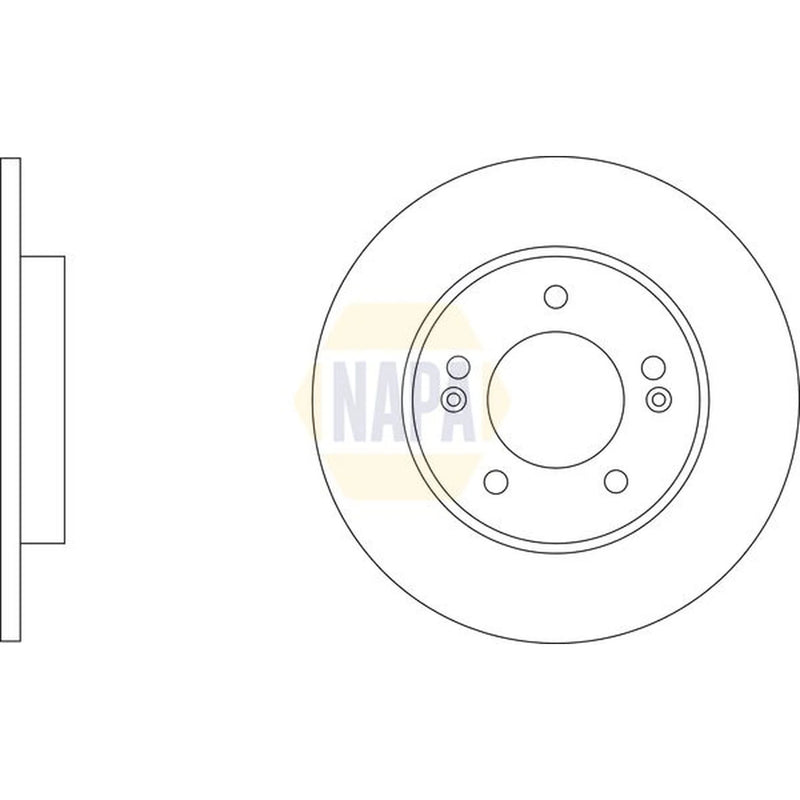 NAPA 2 x Solid Rear Brake Discs NBD5700-x2