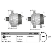Denso Car Alternator 12V fits Honda Civic IX 2013-2016 1.6