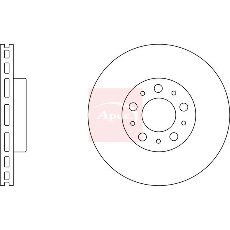 Apec 2 x Vented Front Brake Discs DSK2051-x2