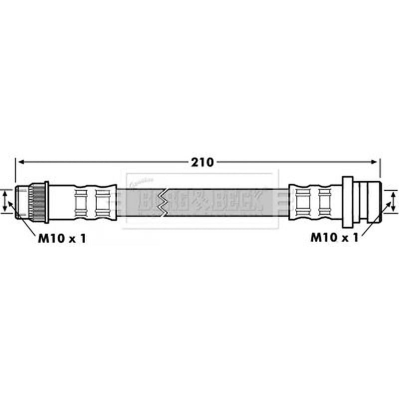 Borg & Beck Brake Hydraulic Hose Line inner BBH7176