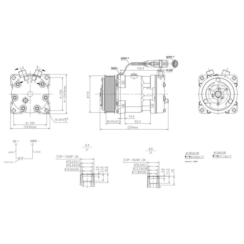 Hella Air Conditioning Compressor 8FK 366 200-001