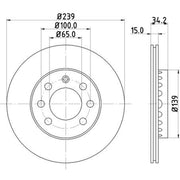 DON 2 x Externally Vented Front Brake Discs PCD23112-x2