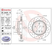 Brembo Xtra 2 x Perforated/Vented Rear Brake Discs 09.9425.1X-x2