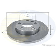 Comline 2 x Solid Front Brake Discs ADC1464-x2