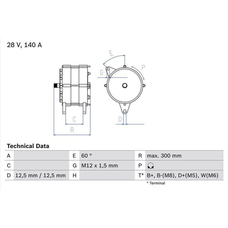 Bosch Car Alternator 12V 0 986 045 990