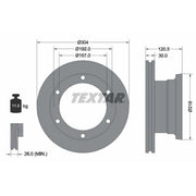 Textar 2 x Internally Vented Rear Brake Discs 93087500-x2