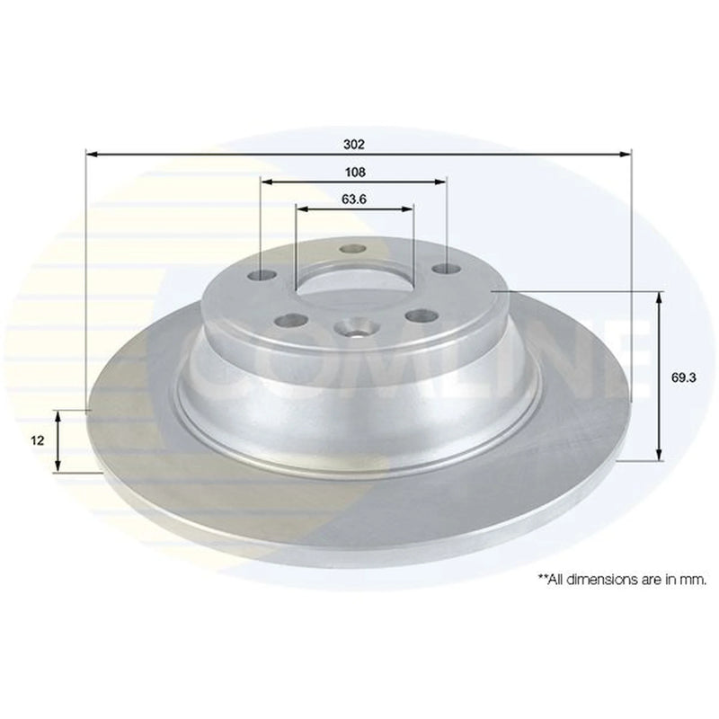 Comline 2 x Rear Brake Discs ADC1923-x2