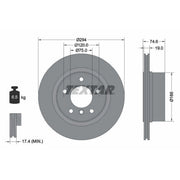 Textar 2 x Externally Vented Rear Brake Discs 92146103-x2