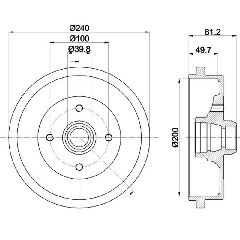 Mintex Brake Drum Assembly Rear MBD040