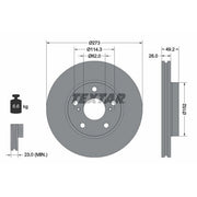 Textar 2 x Vented Front Brake Discs 92163703-x2
