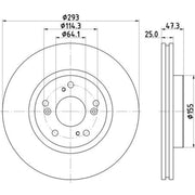 DON 2 x Vented Front Brake Discs PCD14372-x2