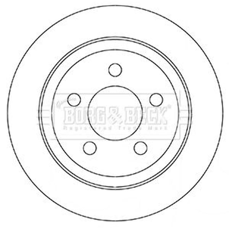Borg & Beck 2 x Solid Rear Brake Discs BBD5351-x2