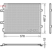 Denso Air Conditioning Condenser fits Opel Vivaro A 2006-2014 2.0