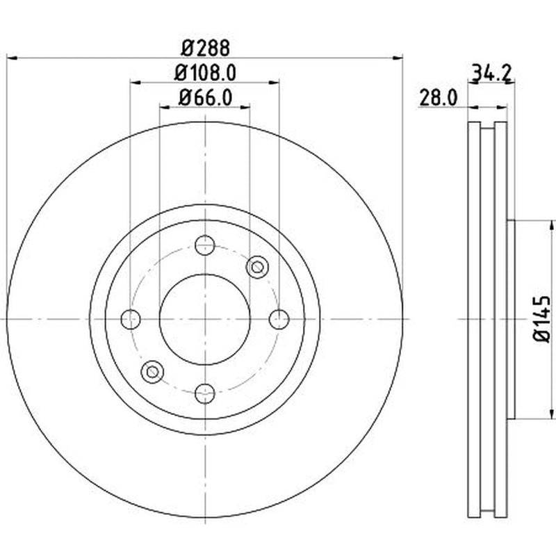 DON 2 x Externally Vented Front Brake Discs PCD12092-x2