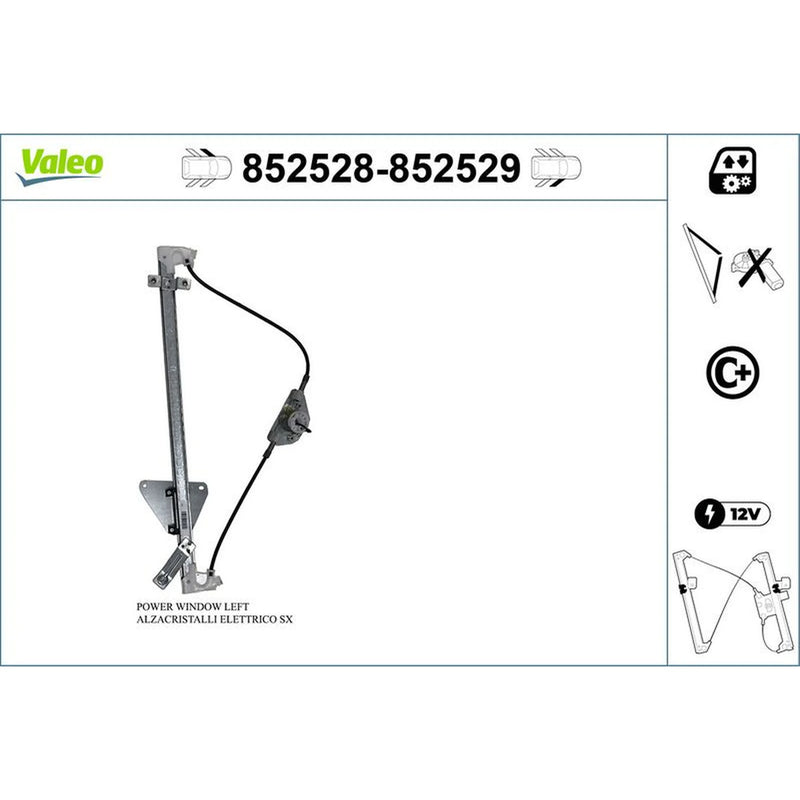 Valeo Electric Window Regulator Lifter Left Front 852528