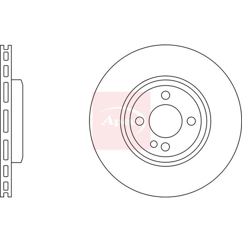 Apec 2 x Vented Front Brake Discs DSK2626-x2