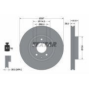 Textar 2 x Vented Front Brake Discs 92257405-x2