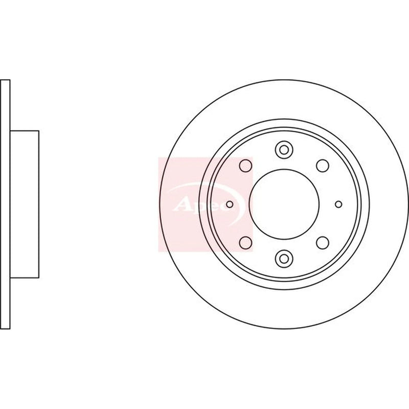 Apec 2 x Solid Rear Brake Discs DSK2085-x2