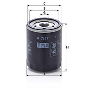 MANN-FILTER Engine Oil Filter W 7037