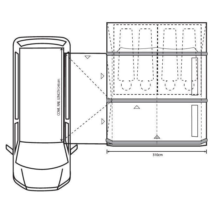 Outdoor Revolution Movelite T3E PC Driveaway Air Awning Midline(220cm-255cm) - Outdoor Revolution - Van Life Living