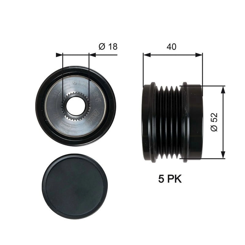 Gates Alternator Overrunning Freewheel Clutch OAP7209