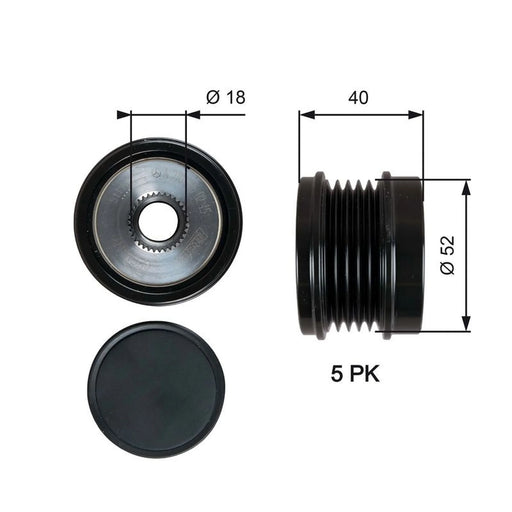 Gates Alternator Overrunning Freewheel Clutch OAP7209