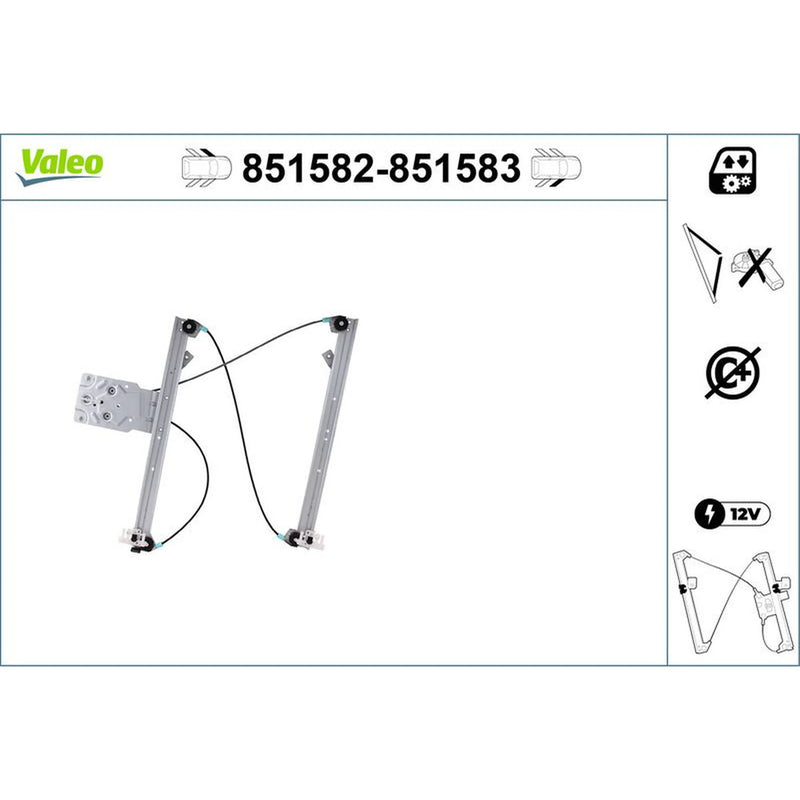 Valeo Electric Window Regulator Lifter Left Front 851582