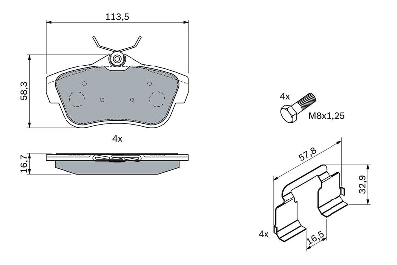 Bosch Brake Pad Set x x 0986494192