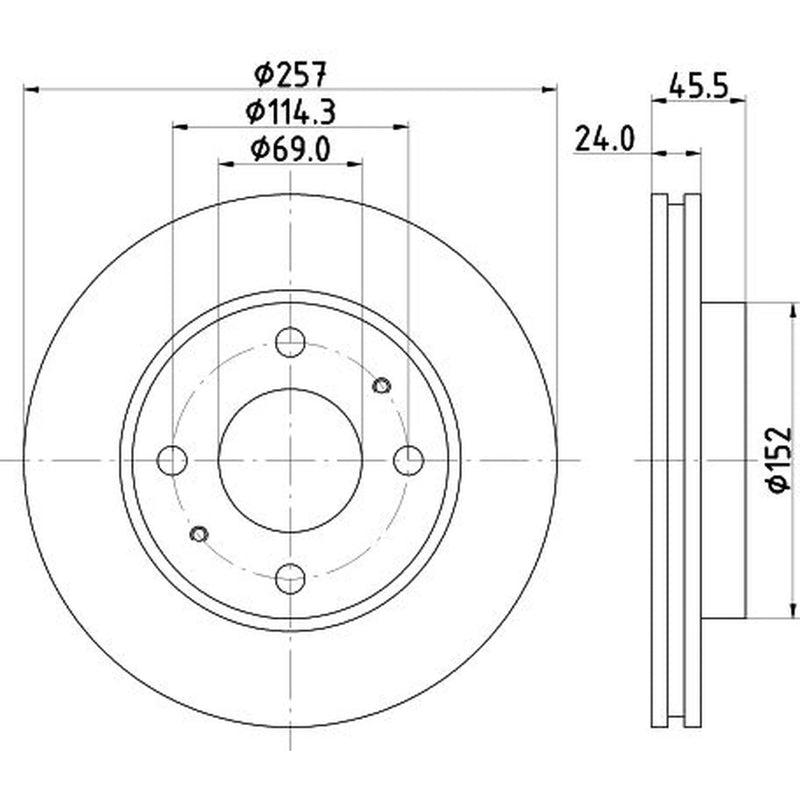 DON 2 x Vented Front Brake Discs PCD13612-x2