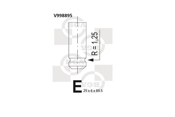 Bga Engine Exhaust Valve Head 89.5mm V998895