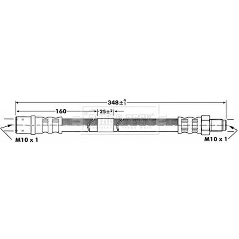 Borg & Beck Brake Hydraulic Hose Line Rear Right BBH7089