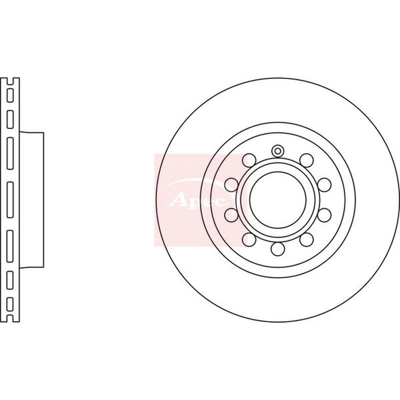 Apec 2 x Vented Front Brake Discs DSK2228-x2