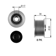 Gates Alternator Overrunning Freewheel Clutch OAP7071