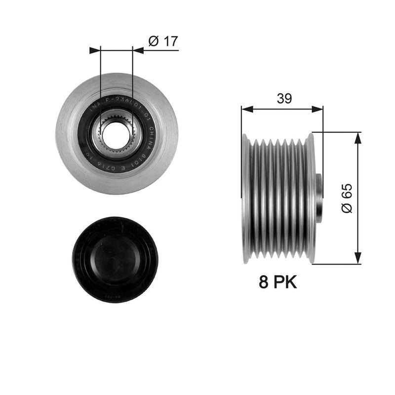 Gates Alternator Overrunning Freewheel Clutch OAP7071