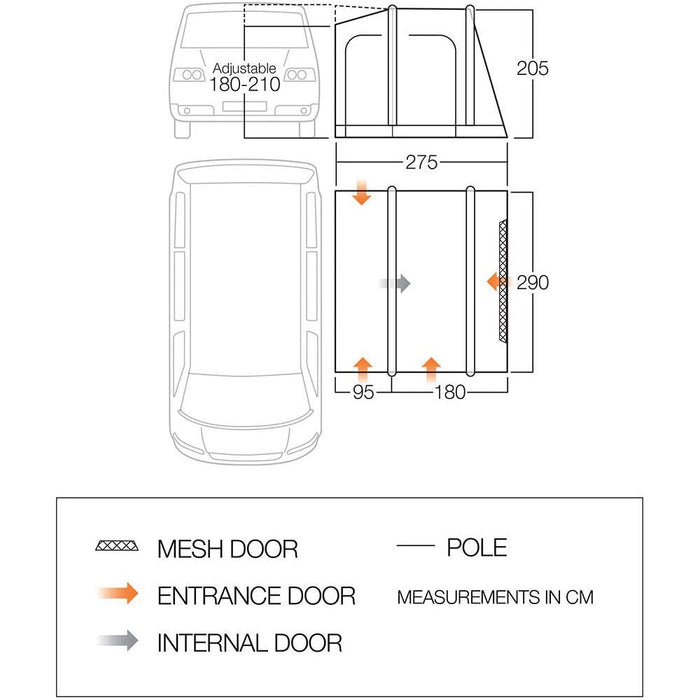 Vango Faros II LOW Poled Drive-Away Awning for Campervans - Vango - Van Life Living