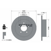 Textar 2 x Solid Rear Brake Discs 92194003-x2