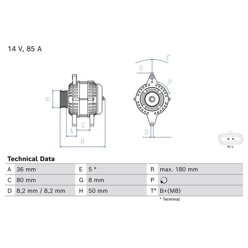 Bosch Car Alternator 12V 0 986 083 430