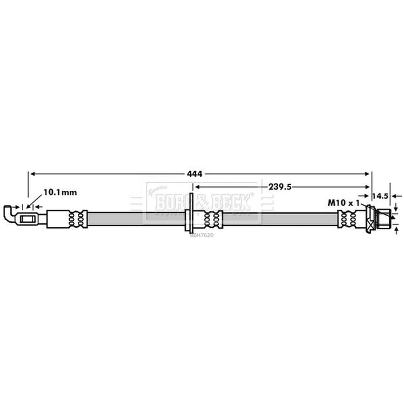 Borg & Beck Brake Hydraulic Hose Line Front Right BBH7620