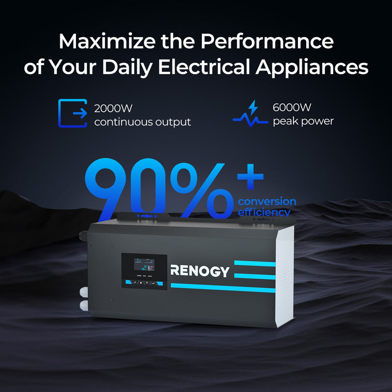 Renogy 12V Pure Sine Wave Inverter Charger w/ LCD - Dyna-mo Solar - Van Life Living