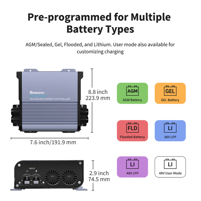Renogy 36V/48V Rover Boost 10A MPPT Solar Charge Controller - Dyna-mo Solar - Van Life Living