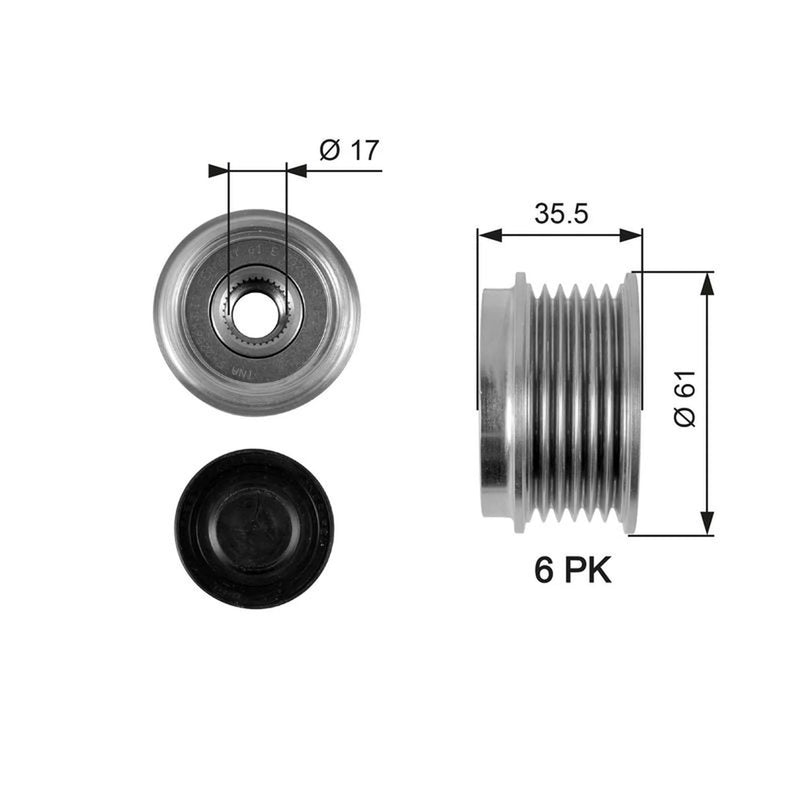 Gates Alternator Overrunning Freewheel Clutch OAP7100